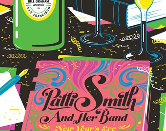 Patti Smith And Her Band Fillmore San Francisco Poster // New Years Eve Wall Art // Concert Poster