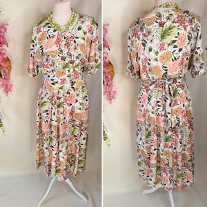 cute floral dress, size 12, Etam dress, tea dress, spring/summer dress, pretty dress