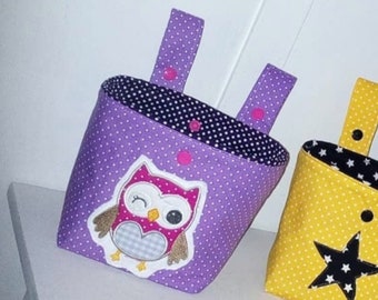Easter nest handlebar bag owl purple / children's balance bike bag / bicycle bag with name