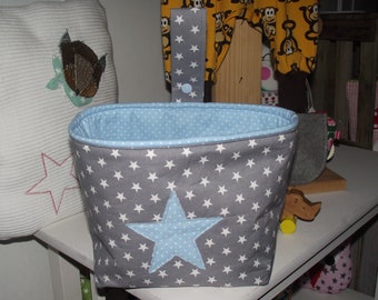 Pajamas Utensilo // pajamas bag // bag for the cot // star // gift for children // blue gray // children's room