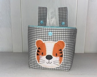 Osternest Lenkertasche Tiger // Bettutensilo // Laufradtasche // optional mit Name