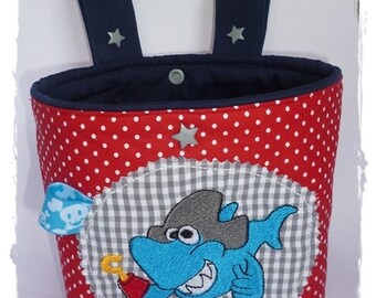 Easter nest handlebar bag pirate shark / balance bike bag / bicycle bag / with name