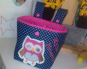 Handlebar bag owl // bicycle bag // balance bike bag // children's bag // bag for the cot // hanging utensil silo // gift for children // girls