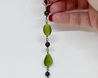 Green Beaded Keychain