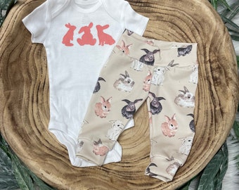 Baby Girl bunny Outfit/baby girl Easter clothes/toddler girl spring outfit/baby first Easter/baby Easter/baby spring clothes