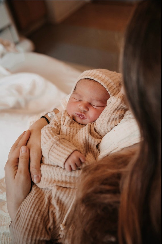 Traje de bebe neutral de genero ropa de bebe organica Tejido de gofre de avena Traje de hospital para bebes bebe recien nacido bebe premie regalo de bebe nino nina Etsy Mexico