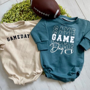 Football Baby Romper/Baby Football Sweater/Unisex Baby Football Romper/Fall baby outfit/Game Day Baby/organic baby clothes/baby shower