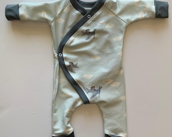 Organic Baby clothing/gender neutral baby outfit/baby airplane outfit/baby boy/baby aircraft outfit/baby gift/Premie-24 months/made in USA