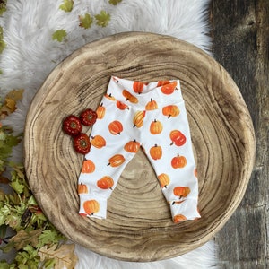 Baby pumpkin outfit/little pumpkin/baby fall clothes/toddler pumpkin pants/Halloween pants/Thanksgiving pants image 3