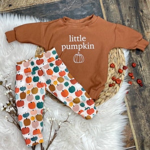 Organic Fall outfit/Baby Fall Clothing/Toddler Fall Outfit/Pumpkin pants/pumpkin sweatshirt/Baby First Fall/fall baby clothes/baby romper