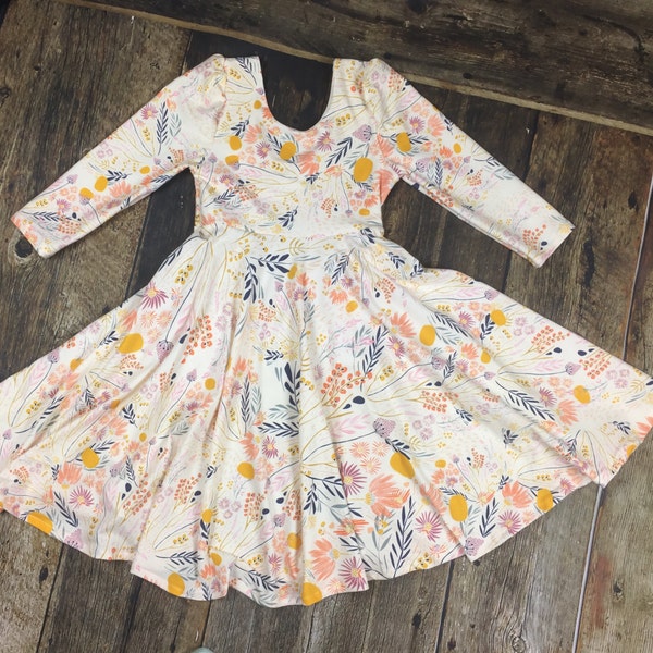 Whispy Wildflower Twirl Dress~ Infant and Toddler Twirl/circle dress