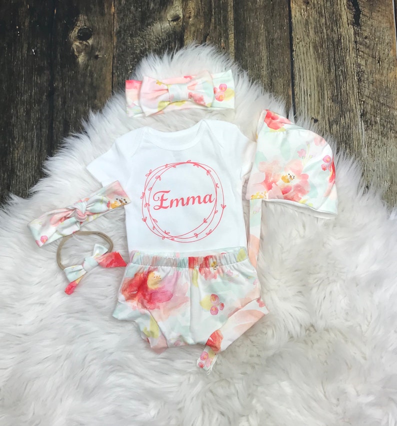 Newborn Girl Coming Home Outfit/Summer Clothing Personalized Etsy