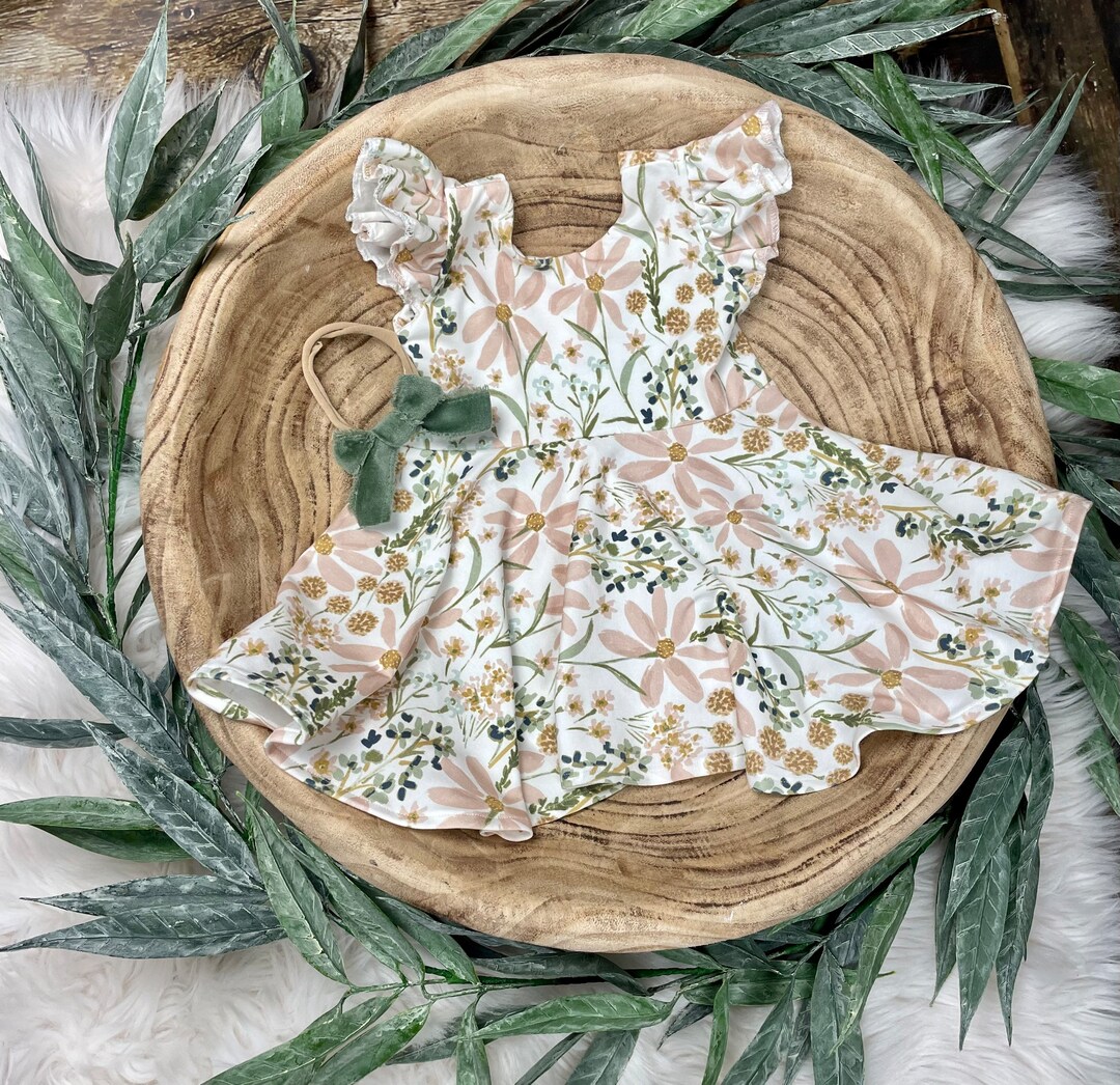 Caramel Floral Twirl Dress main image 0