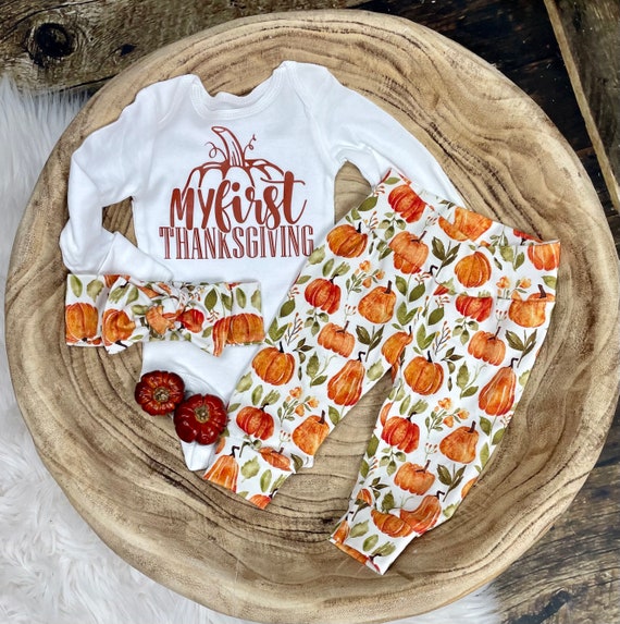 Baby Girl Fall Clothing pumpkin Leggings newborn Girl fall Baby Clothing baby Pumpkin Outfit first Thanksgiving thanksgiving Outfit Etsy