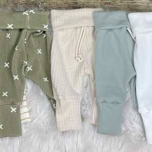 Waffle baby pants/organic baby clothes/neutral baby clothing/modern baby/infant pants/toddler pants/boy/girl pants/boho baby clothes