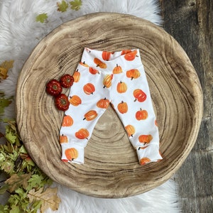 Baby pumpkin outfit/little pumpkin/baby fall clothes/toddler pumpkin pants/Halloween pants/Thanksgiving pants image 2