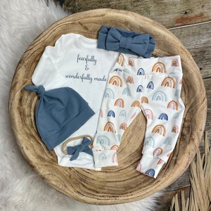 Baby Earthtone Rainbow Coming Home Set,Newborn Baby,Organic baby clothes,Gender Neutral Baby,Fearfully and Wonderfully made, newborn clothes