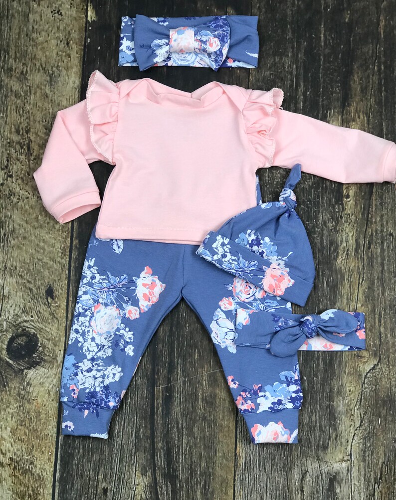 Newborn Girl Coming Home Outfit Baby Girl Take Home Outfit Etsy