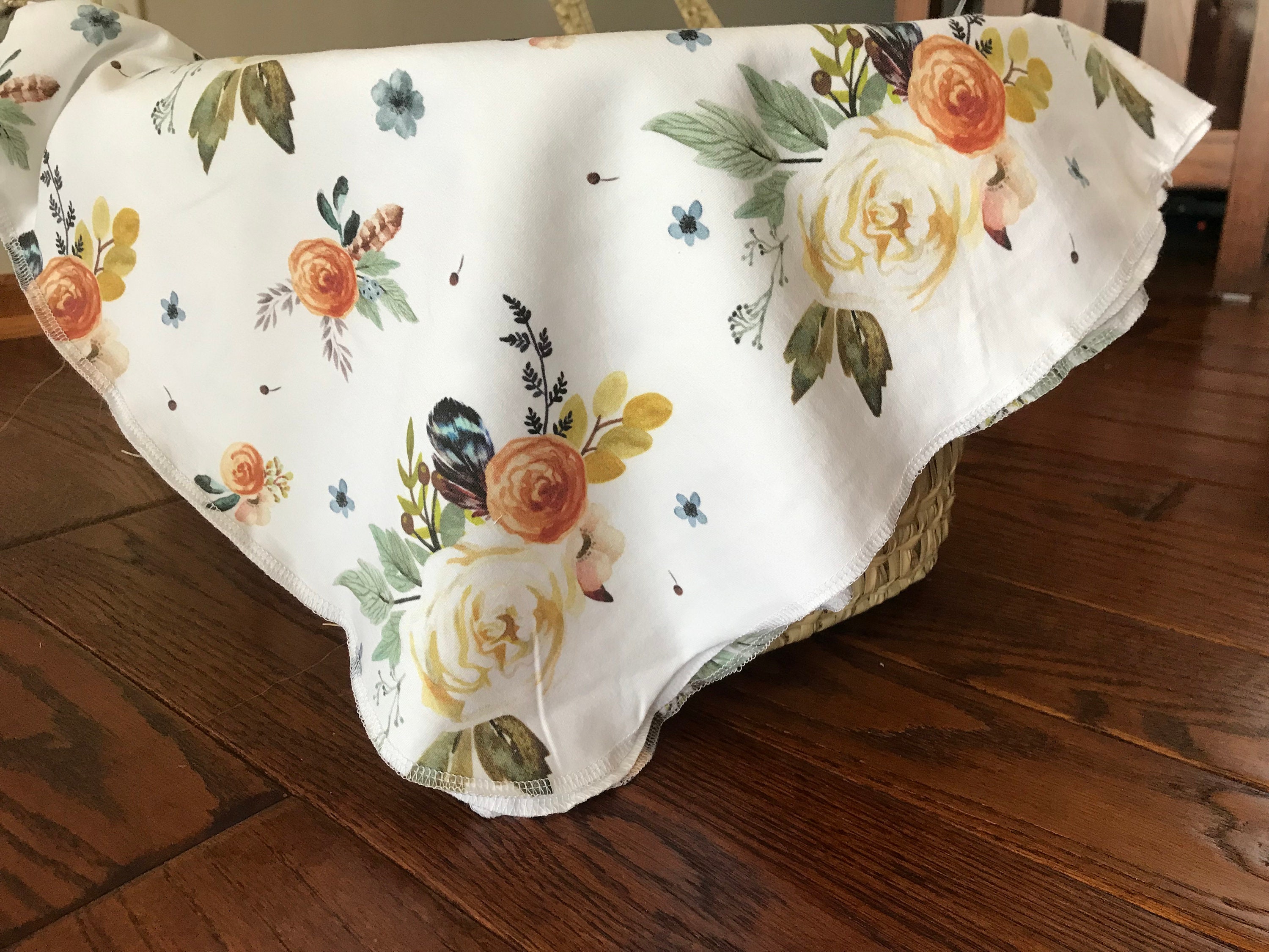 Newborn Girl Floral Swaddle Girl Swaddle in Earth tones Etsy