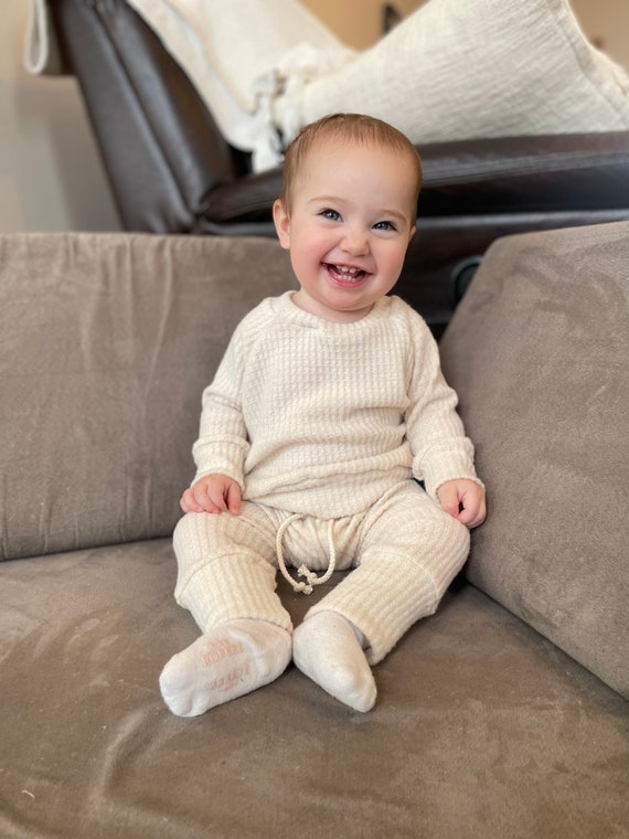 Gender Neutral Baby Outfit/waffle Knit 