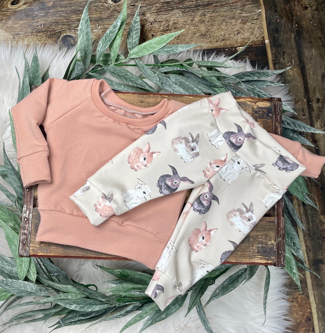 Organic Baby Girl Bunny Outfit/baby Girl Easter Clothes/toddler Girl