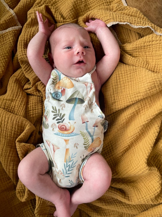 Baby summer romper/Gender Neutral Baby Clothes/Baby mushroom, nature  outfit/baby nature clothes/baby summer clothes/baby, toddler romper