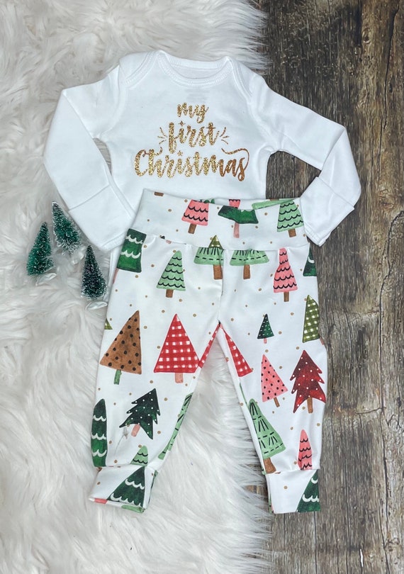 First Christmas Outfit baby Girl First Christmas christmas Outfit holiday Clothes baby Holiday Outfit girl Christmas Pants Etsy