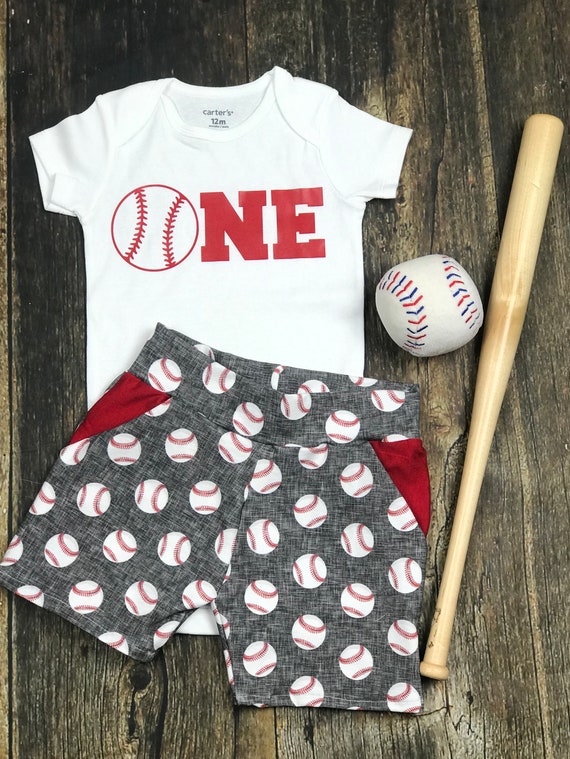 baby boy first birthday baseball outfit