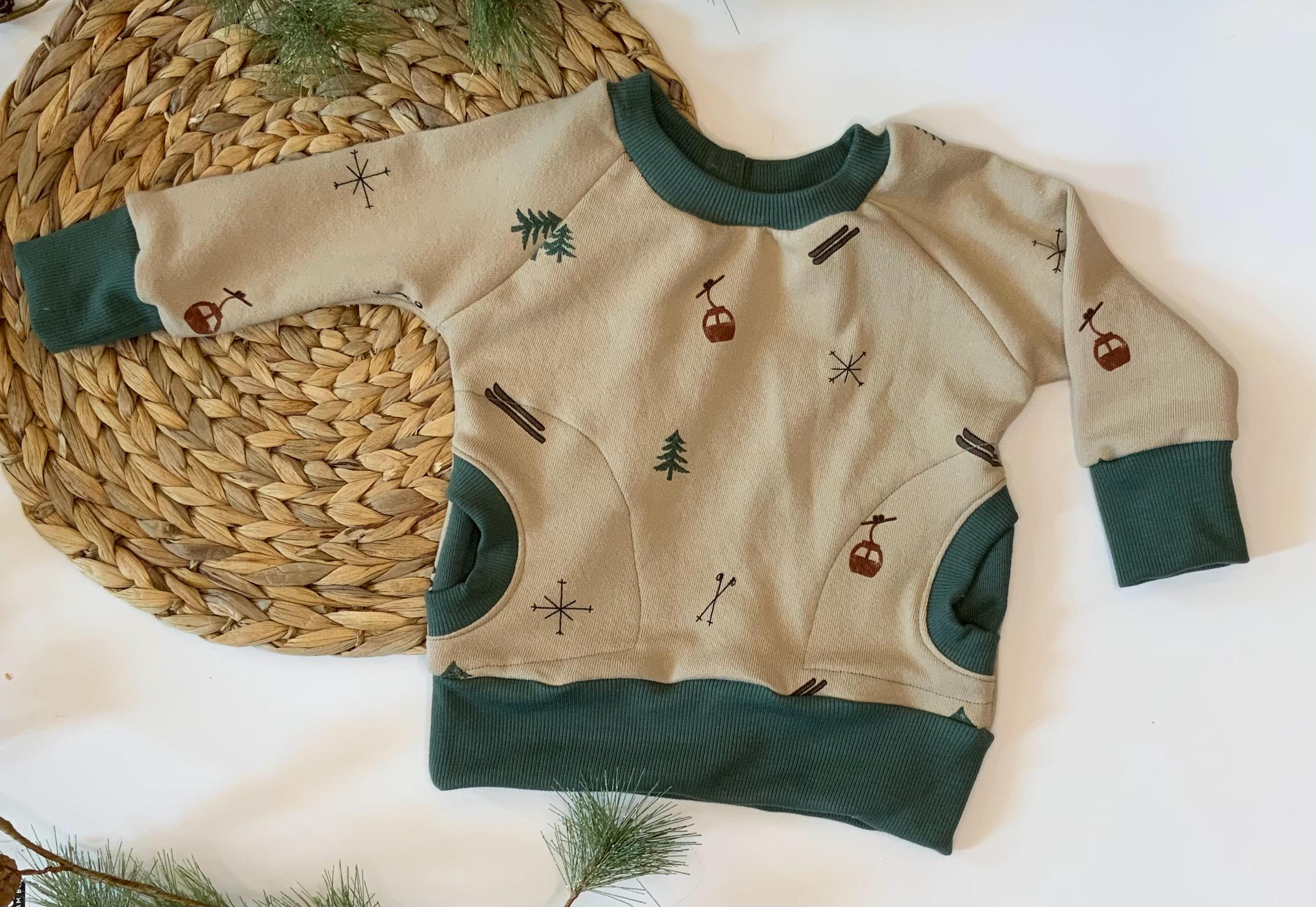 Baby organic clothing/baby ski outfit/toddler ski clothing/ski sweatshirt/toddler organic clothing/baby gift/baby clothes