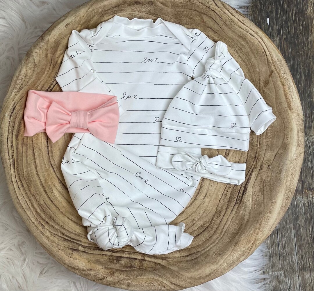 Gender Neutral Baby Outfit/gender Neutral Baby/baby Knotted Gown ...