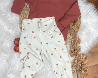 Organic Fall Baby Girl Outfit/Baby Girl Fall Clothing/Toddler Girl Fall Outfit/Pumpkin Leggings/Baby First Fall/Baby Gift/Thanksgiving