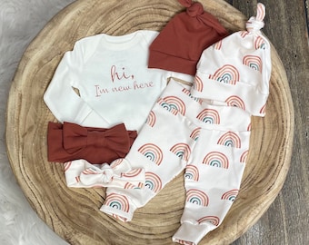 Rainbow Baby Coming Home Set/newborn Baby Organic Clothing/ Baby