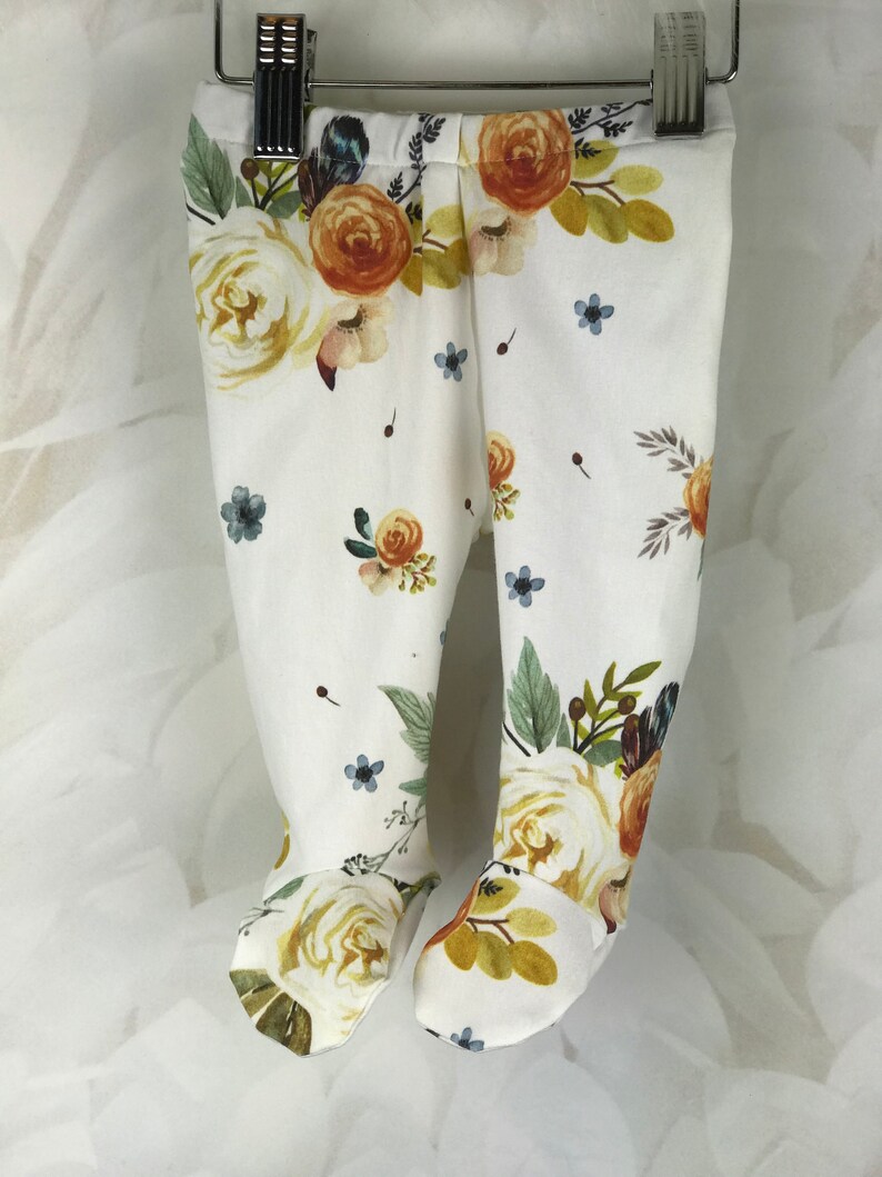 Newborn Girl Footie Pants Baby Girl Footed Leggings in Earth Etsy