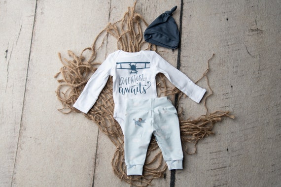 Recién nacido que regresa a casa/Avión vintage/Avión bebé/Traje