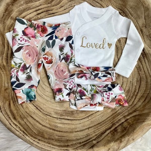Newborn Girl Coming Home Outfit, baby girl take home outfit, newborn outfit, Premie outfit, loved baby, baby organic clothing, Premie girl