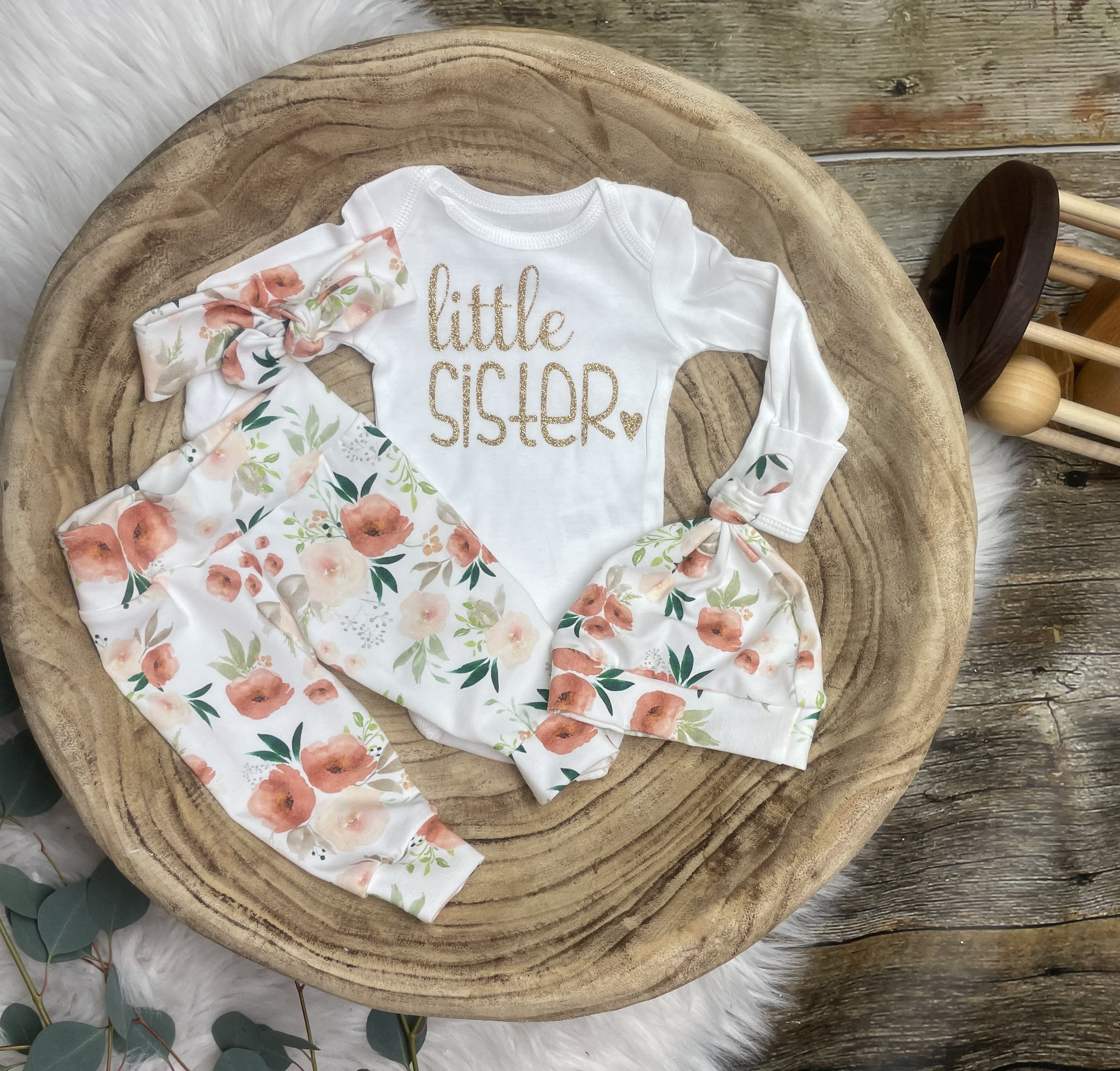Newborn Girl Coming Home Outfit Baby Girl Outfit in Watercolor