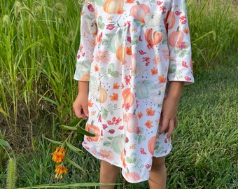 Herfst bloemenjurk/baby peuter, meisje herfstjurk/familiefoto's/herfstjurk/pompoenjurk/Earthtone bloemenjurk/Thanksgiving jurk