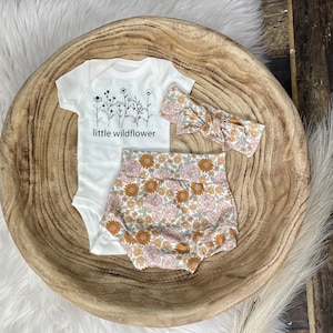 Boho Baby,Toddler Floral Bummies/Earth Tone Bummies/Baby Summer Clothing/Baby Girl/Little wildflower/Toddler Summer Clothing/ Baby Bloomers