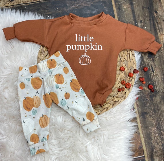 Organic Fall outfit/Baby Fall Clothing/Toddler Fall Outfit/Pumpkin pants/pumpkin sweatshirt/Baby First Fall/fall baby clothes/baby romper