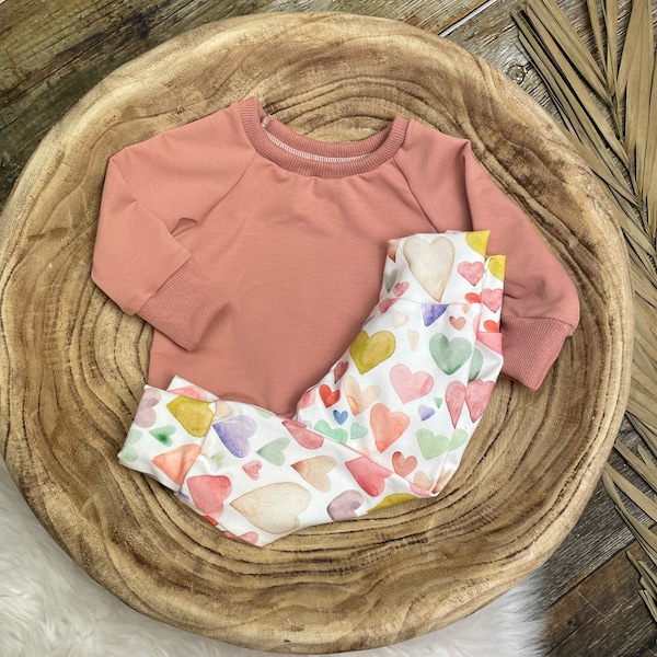Babyhug Cotton Knit Full Length Leggings with Heart Print - Pink main image 0