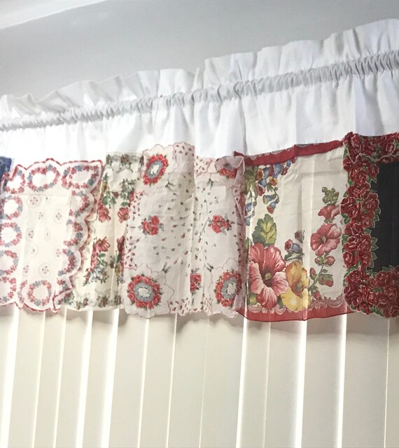Sale Window Treatments Hankie Curtains Valances Summertime Etsy