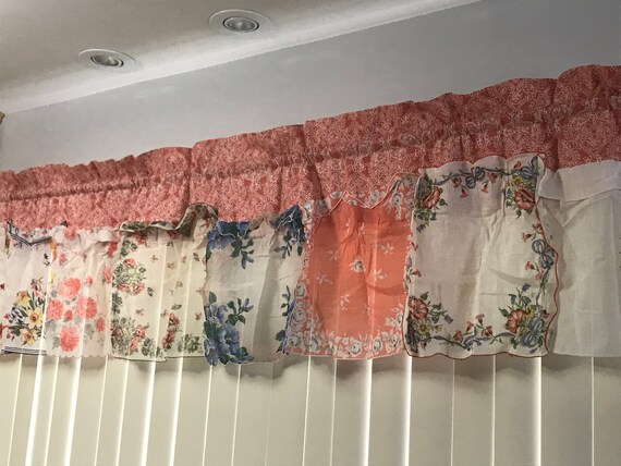 Terracotta Orange Hankie Curtains Valance Etsy