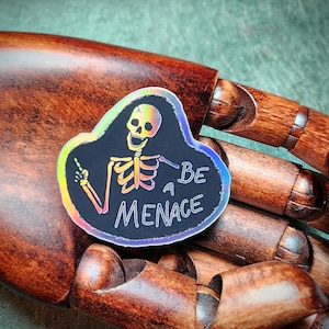 Be A Menace Sticker | Funny Halloween Girlie Sticker | Water bottle Laptop Sticker Decal