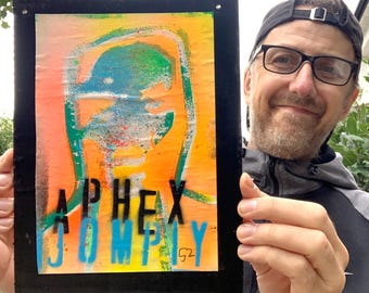 Aphex Twin Jompiy Card 78 - Aerosol Spray Graffiti Painting - Urban Street Art