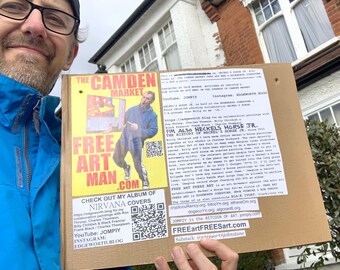 The Camden Market Free Art Man - Poster on Cardboard - Small 15