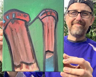 Tall Buildings - Oil Painting on Stretched Canvas - Original Art - Signed