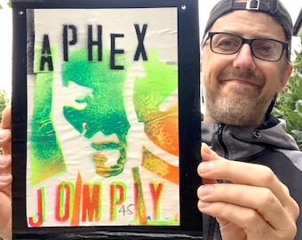 Aphex Twin Jompiy Card 44 - Aerosol Spray Graffiti Painting - Urban Street Art - Signed
