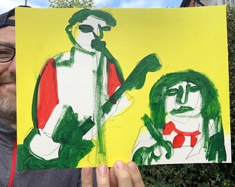 Band Prac Sep 3 2026 5 - Acrylic Painting on Card - Thick Paper Original Sketch
