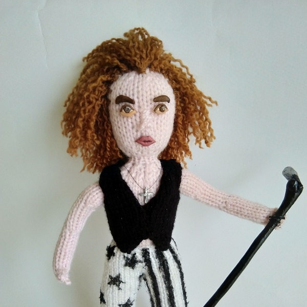 Michael Hutchence - knitted doll, human figure,  Australian musician, rock band INXS, Max Q, rock legend