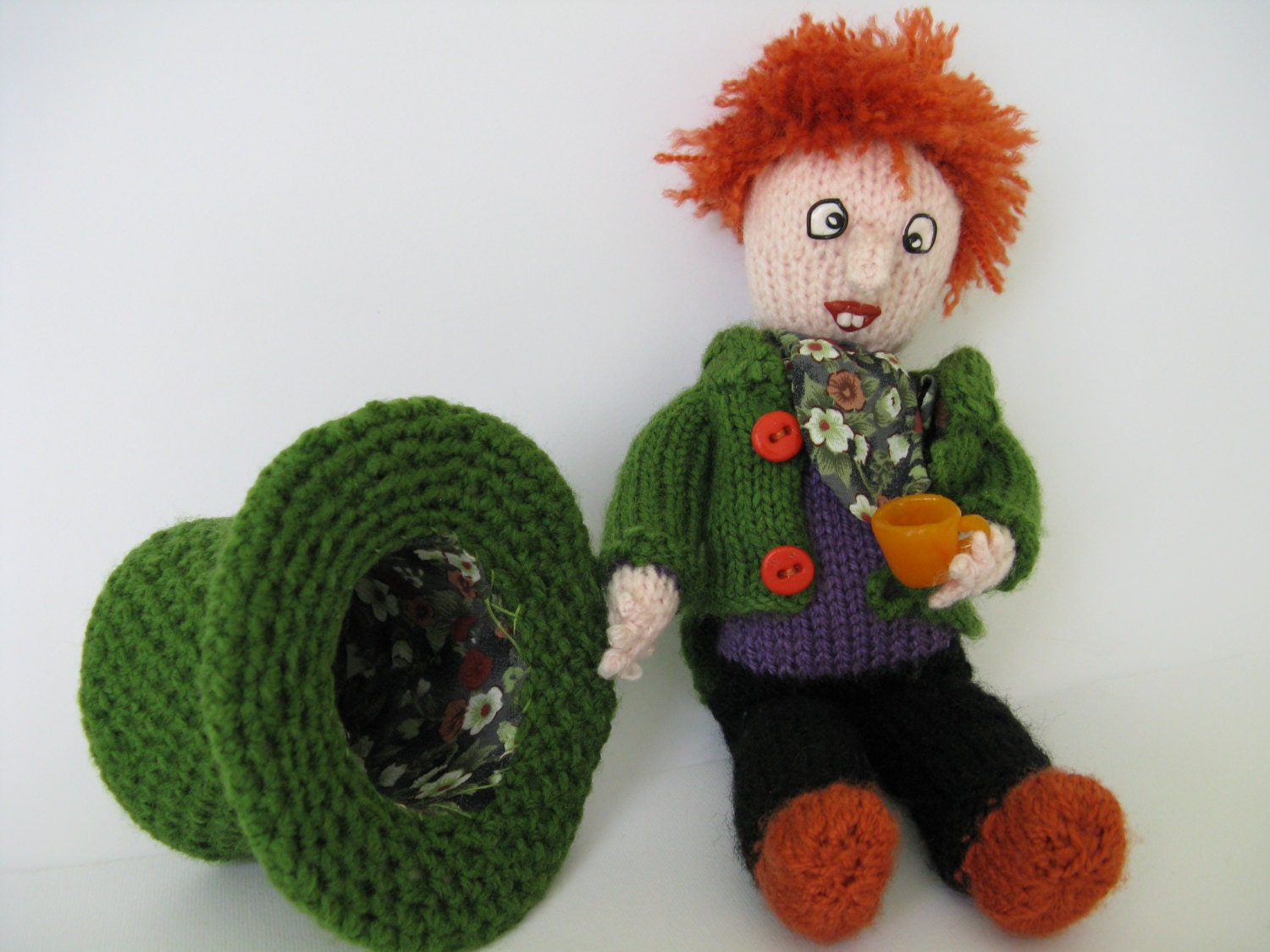 Knitted Alice in Wonderland Mad Hatter and March Hare at the Etsy Canada